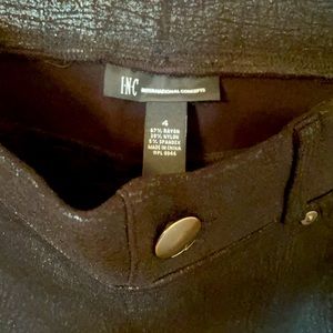 Size 4, black, shiny, legging, pants.